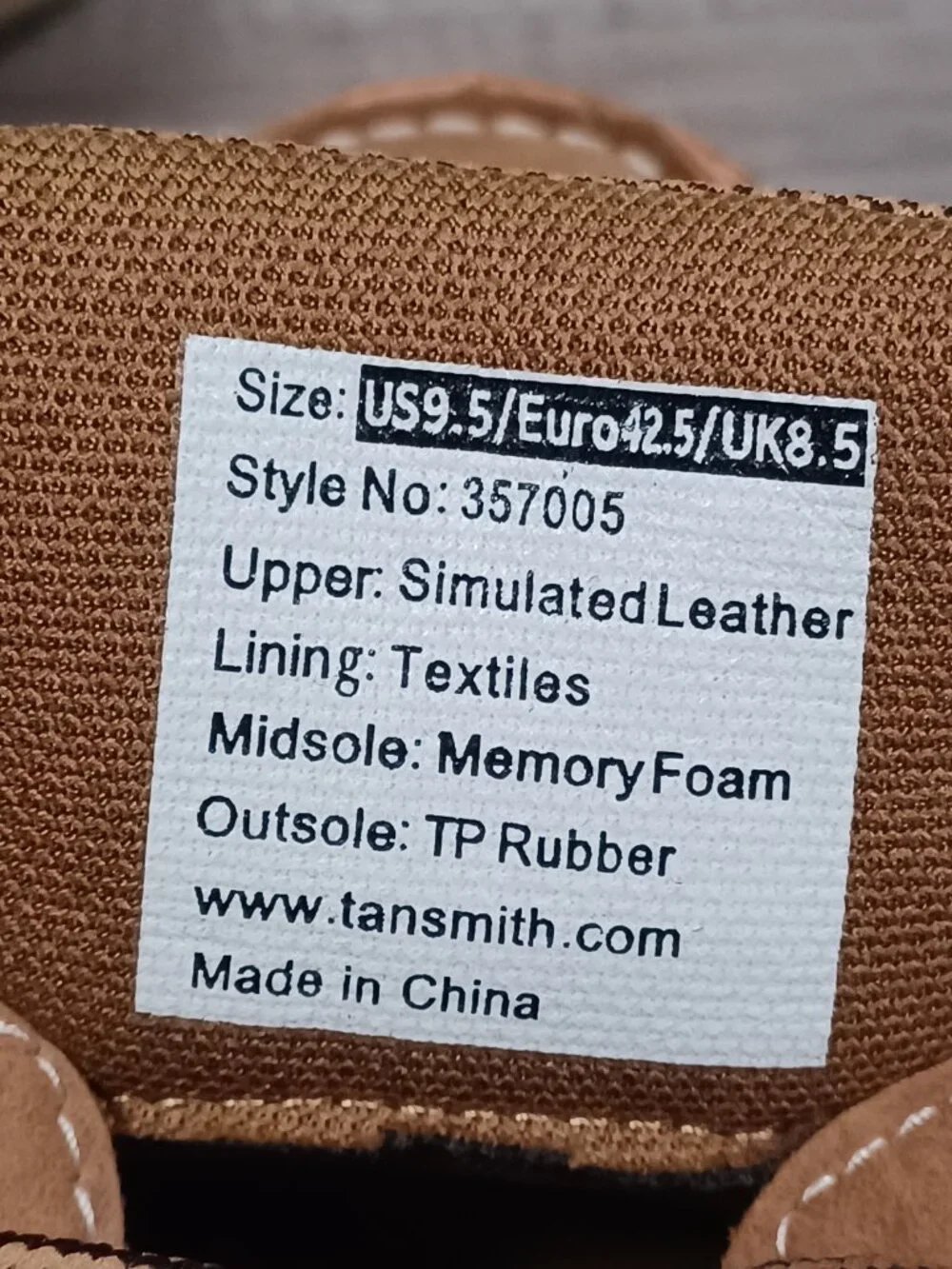 Tansmith Men's Size 9.5 Beige Faux Leather Boat Casual Comfort 357005